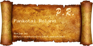 Pankotai Roland névjegykártya
