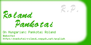 roland pankotai business card
